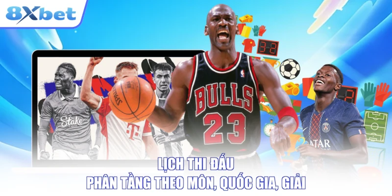 Lịch thi đấu phân tầng theo môn, quốc gia, giải
